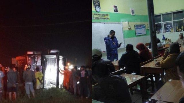 kecelakaan bus pariwisata mengangkut anak sekolah di garut