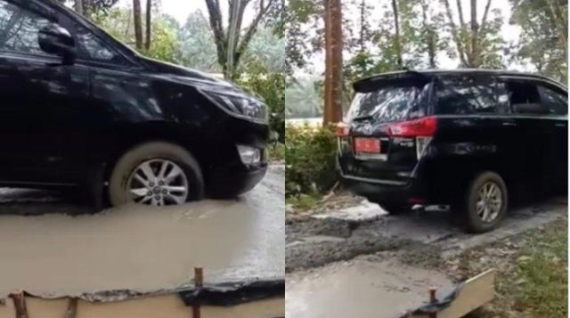 Viral Mobil Dinas Terobos Jalan Cor Yang Basah, Pekerja Bantah Alasan Sopir Tak Ada Rambu Peringatan