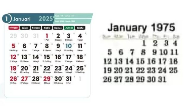 Kenapa Kalender Tahun 2025 Sama Dengan Kalender Tahun 1975?