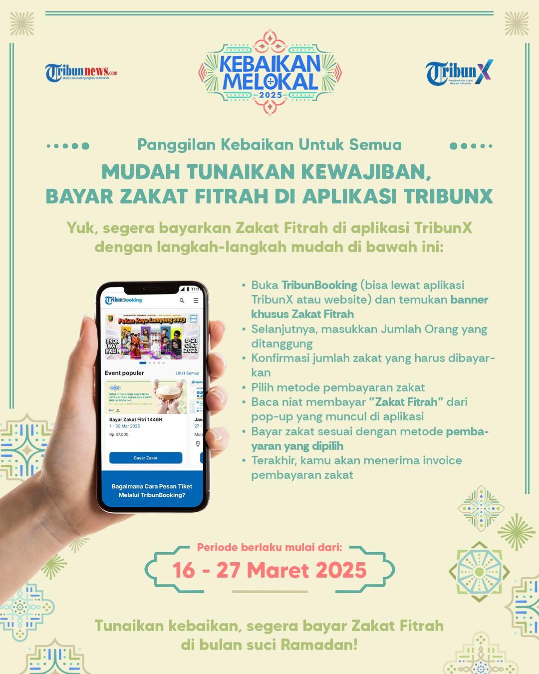 Zakat Fitrah Kini Dapat Disalurkan Secara Digital Melalui TribunX