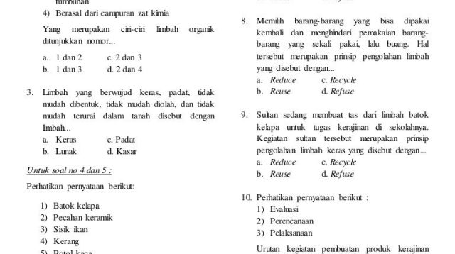 45 Soal Essay Prakarya Kelas 8 Semester 1 2025 dan Jawaban Ujian