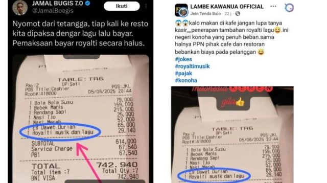 Struk Royalti Musik Viral di Kafe, Ini Fakta Sebenarnya
