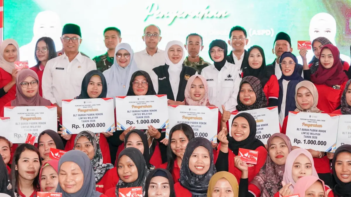 Pemprov Jatim Salurkan Bantuan Sosial Rp 1,8 Miliar untuk Buruh Rokok dan Disabilitas di Kediri
